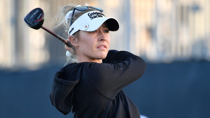 Nelly Korda tees off on the first hole at January's LPGA Drive On Championship at the Bradenton Country Club.