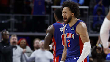 Nov 10, 2025; Detroit, Michigan, USA;  Detroit Pistons guard Cade Cunningham (2): Rick Osentoski-Imagn Images