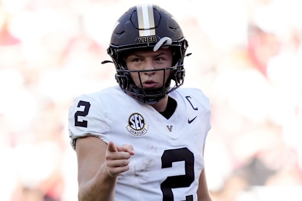 Vanderbilt Commodores quarterback Diego Pavia
