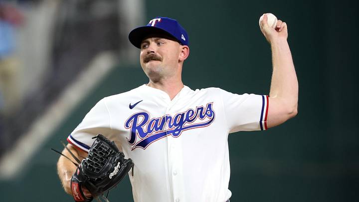 Apr 22, 2026; Arlington, Texas, USA;  Texas Rangers pitcher Tyler Alexander (13) throws during the sixth inning against the Pittsburgh Pirates at Globe Life Field. Mandatory Credit: Kevin Jairaj-Imagn Images