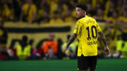 Jadon Sancho of Borussia Dortmund looks on during the UEFA...