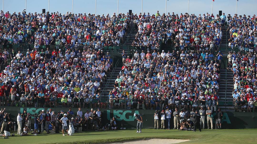 Shinnecock, shown here as 2018 winner Brooks Koepka putts on the final green, was pushed the edge and will likely play tough again in June.