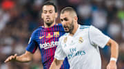 Sergio Busquets et Karim Benzema au duel lors d'un Clasico