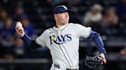 Sep 17, 2025; Tampa, Florida, USA; Tampa Bay Rays pitcher Pete Fairbanks (29) throws a pitch against the Toronto Blue Jays in the ninth inning at George M. Steinbrenner Field. 