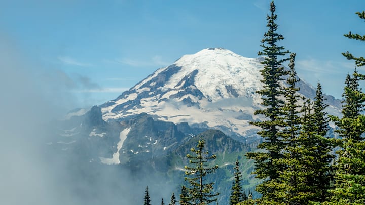 View of Mount Rainier from the Naches Peak Loop Trail