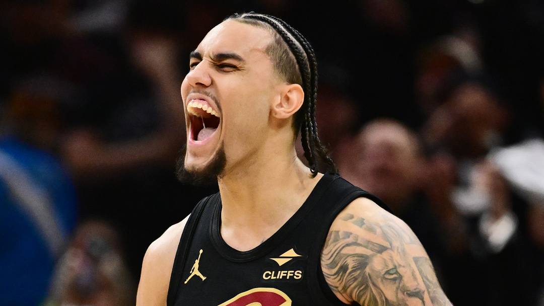Cleveland Cavaliers guard Jaylon Tyson (20) celebrates Cleveland Cavaliers guard Jaylon Tyson (20) celebrates