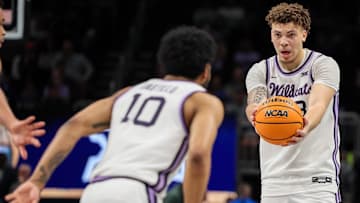 Kansas State Wildcats guard Coleman Hawkins, David Castillo