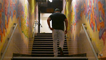 Sep 24, 2022; Oakland, California, USA; Oakland Athletics designated hitter Stephen Vogt (21) walks