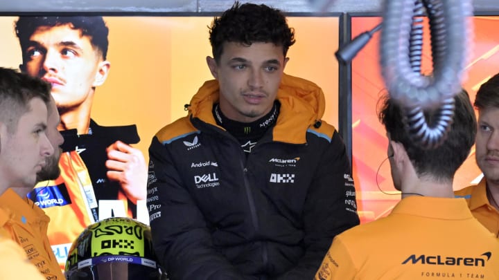 Jun 7, 2024; Montreal, Quebec, CAN; McLaren driver driver Lando Norris (GBR) in the pit lane during the practice session at Circuit Gilles Villeneuve. Mandatory Credit: Eric Bolte-USA TODAY Sports