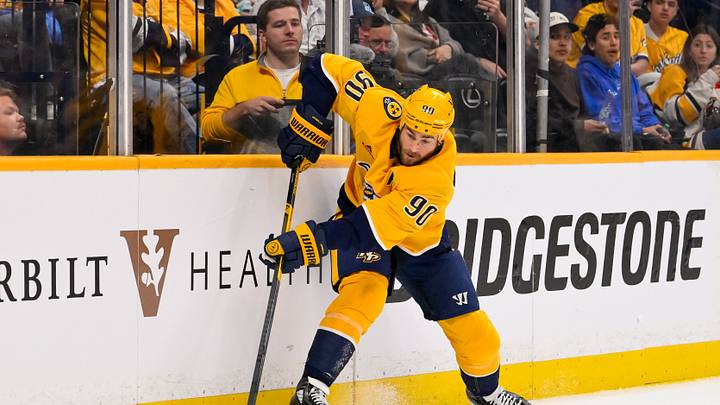 Mar 28, 2026; Nashville, Tennessee, USA; Nashville Predators center Ryan O'Reilly (90) skates behind the net against the Montreal Canadiens during the third period at Bridgestone Arena. Mandatory Credit: Steve Roberts-Imagn Images Mar 28, 2026; Nashville, Tennessee, USA; Nashville Predators center Ryan O'Reilly (90) skates behind the net against the Montreal Canadiens during the third period at Bridgestone Arena. Mandatory Credit: Steve Roberts-Imagn Images