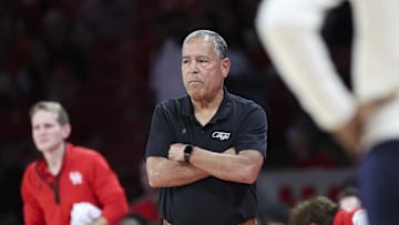 Houston Cougars head coach Kelvin Sampson looks on from the sideline during the first half against the Jackson State Tigers at Fertitta Center. 