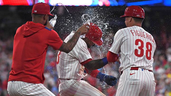The Philadelphia Phillies celebrate a 2025 victory