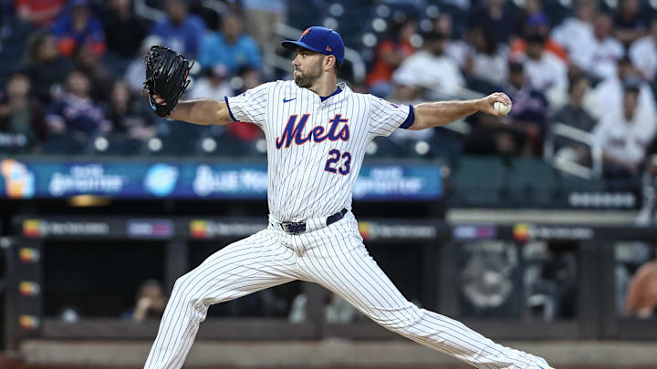 New York Mets starting pitcher David Peterson (23) pitches in the first inning against the Boston Red Sox at Citi Field on Sept 3.