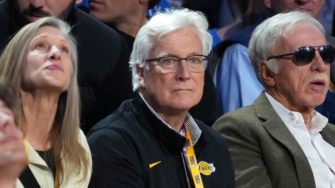 Feb 14, 2026; Los Angeles, CA, USA; Los Angeles Dodgers chairman and controlling owner Mark Walter (left), Los Angeles Rams owner Stan Kroenke (center), and Rams coach Sean McVay look on during the 2026 NBA All Star Saturday Night at Intuit Dome. Mandatory Credit: Kirby Lee-Imagn Images Feb 14, 2026; Los Angeles, CA, USA; Los Angeles Dodgers chairman and controlling owner Mark Walter (left), Los Angeles Rams owner Stan Kroenke (center), and Rams coach Sean McVay look on during the 2026 NBA All Star Saturday Night at Intuit Dome. Mandatory Credit: Kirby Lee-Imagn Images