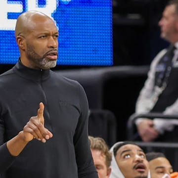 Mar 31, 2025; Orlando, Florida, USA; Orlando Magic head coach Jamahl Mosley during the second quarter against the LA Clippers at Kia Center. Mandatory Credit: Mike Watters-Imagn Images