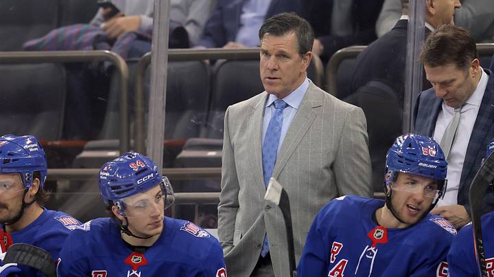 Mar 2, 2026; New York, New York, USA; New York Rangers head coach Mike Sullivan coaches against the Columbus Blue Jackets during the second period at Madison Square Garden. Mar 2, 2026; New York, New York, USA; New York Rangers head coach Mike Sullivan coaches against the Columbus Blue Jackets during the second period at Madison Square Garden.