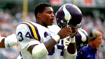 Sep 8, 1991; Atlanta, GA, USA: FILE PHOTO; Minnesota Vikings running Herschel Walker (34) in action against the Atlanta Falcons during the 1991 season