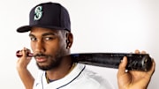 Seattle Mariners outfielder Lazaro Montes poses for a portrait during media day Feb. 20 at Peoria Sports Complex.