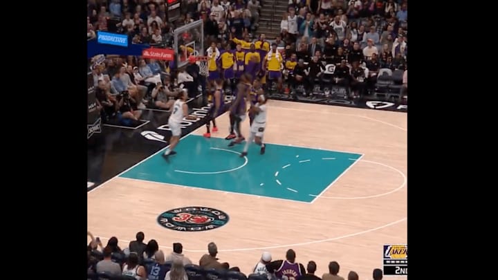 Los Angeles Lakers Doncic and James connect for a slam dunk against the Memphis Grizzlies