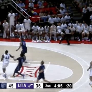 Bailey gets up for a slam in a Summer League game