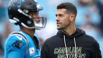 Carolina Panthers head coach Dave Canales and quarterback Bryce Young