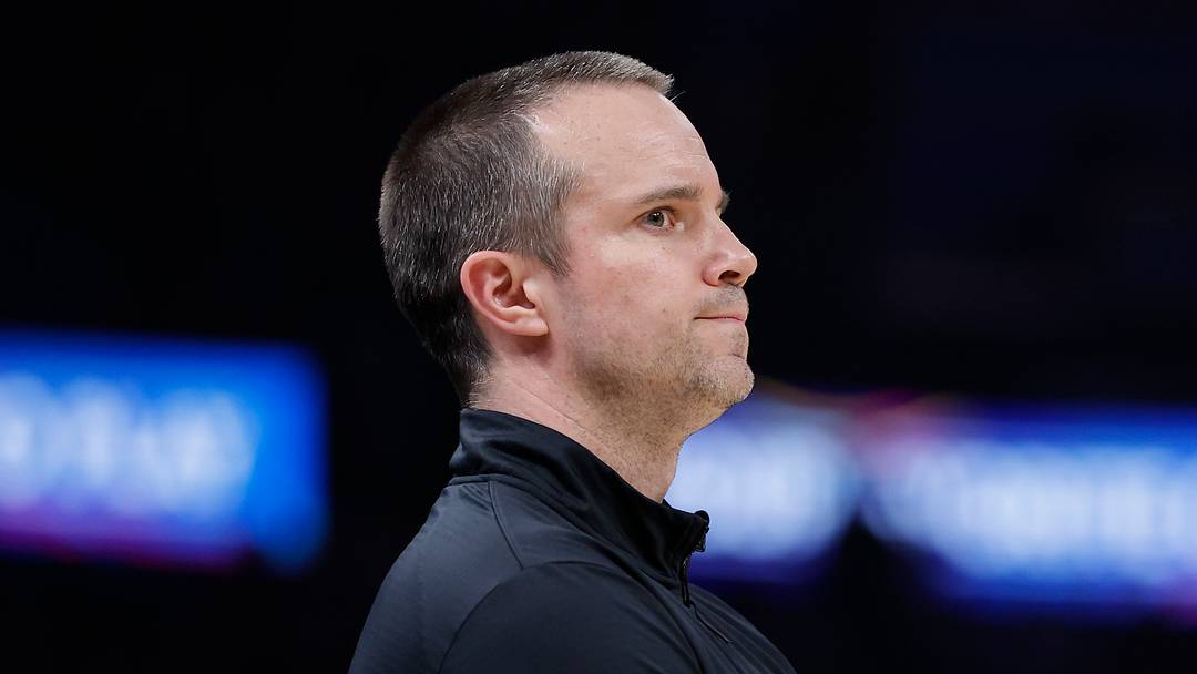 Apr 22, 2026; Oklahoma City, Oklahoma, USA; Phoenix Suns head coach Jordan Ott watches his team play against the Oklahoma City Thunder in the second half during game two of the first round of the 2026 NBA Playoffs at Paycom Center. Mandatory Credit: Alonzo Adams-Imagn Images