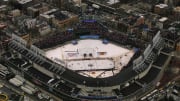 Jan 1, 2009; Chicago, IL, USA; An aerial view of Wrigley Field as the Chicago Blackhawks take on the Detroit Red Wings during the 2009 Winter Classic. Mandatory Credit: Guy Rhodes-USA TODAY Sports