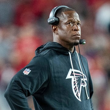 Atlanta Falcons head coach Raheem Morris is 11-15 in his season-plus with the Falcons, including 3-6 this year.