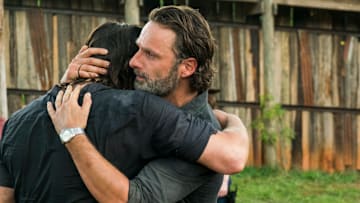 Andrew Lincoln as Rick Grimes, Norman Reedus as Daryl Dixon - The Walking Dead _ Season 7, Episode 8 