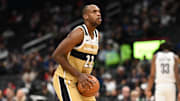Nov 16, 2025; Washington, District of Columbia, USA;  Washington Wizards forward Khris Middleton (22) attempts a free throw against the Brooklyn Nets during the fourth quarter at Capital One Arena. Mandatory Credit: Rafael Suanes-Imagn Images