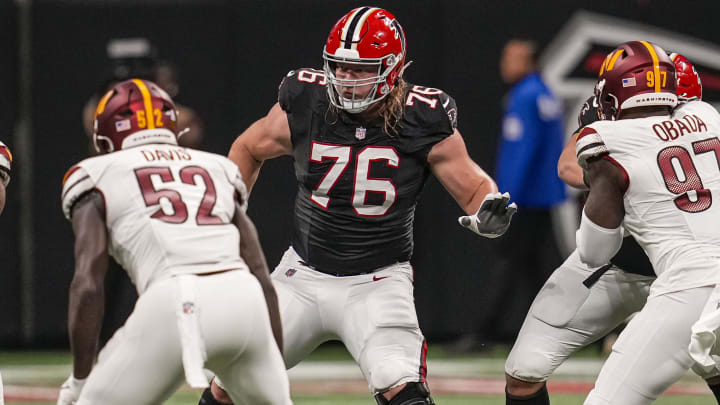 Atlanta Falcons right tackle Kaleb McGary must continue to improve as a pass blocker for Kirk Cousins and the offense to thrive.