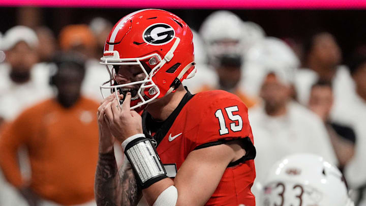 Georgia quarterback Carson Beck during the SEC Championship vs. Texas Georgia quarterback Carson Beck during the SEC Championship vs. Texas