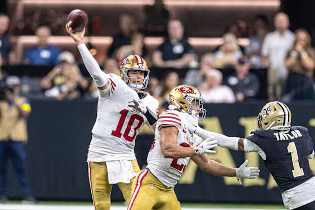 San Francisco 49ers quarterback Mac Jones