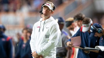 Mississippi Football Coach Lane Kiffin during a football game between Tennessee and Ole Miss at Neyland Stadium in Knoxville, Tenn. on Saturday, Oct. 16, 2021.

Kns Tennessee Ole Miss Football Bp
