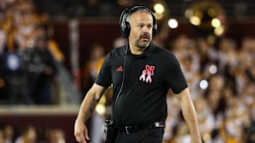 Nebraska Cornhuskers head coach Matt Rhule looks on during the second half against the Minnesota Golden Gophers at Huntington Bank Stadium. 