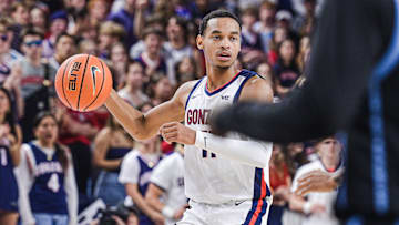 Gonzaga Bulldogs senior guard Nolan Hickman. 