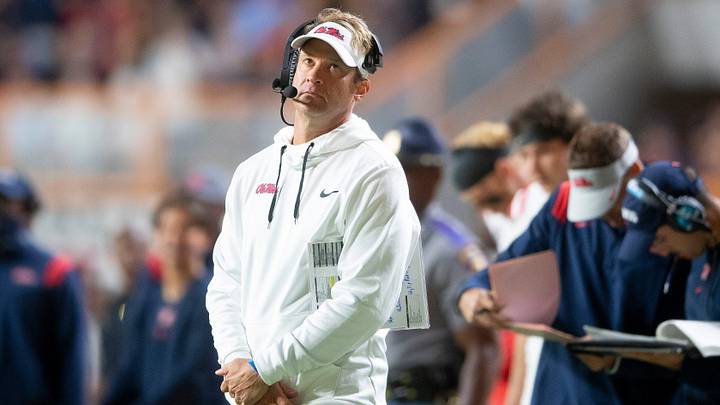 Mississippi Football Coach Lane Kiffin during a football game between Tennessee and Ole Miss at Neyland Stadium in Knoxville, Tenn. on Saturday, Oct. 16, 2021.

Kns Tennessee Ole Miss Football Bp