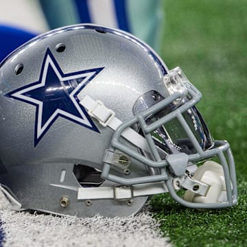 Aug 19, 2016; Arlington, TX, USA; A view of a Dallas Cowboys helmet before the game between the Dallas Cowboys and the Miami Dolphins at AT&T Stadium. The Cowboys defeat the Dolphins 41-14. Mandatory Credit: Jerome Miron-Imagn Images