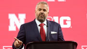 Jul 24, 2024; Indianapolis, IN, USA;  Nebraska Cornhuskers head coach Matt Rhule speaks to the media during the Big 10 football media day at Lucas Oil Stadium.