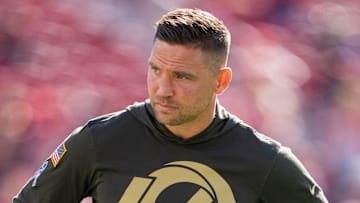 November 9, 2025; Santa Clara, California, USA; Los Angeles Rams defensive coordinator Chris Shula before the game against the San Francisco 49ers at Levi's Stadium.  