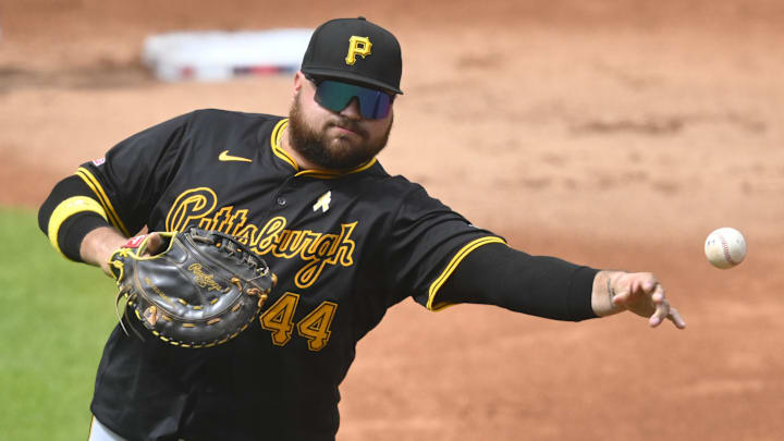 Pirates first baseman and emergency pitcher Rowdy Tellez.