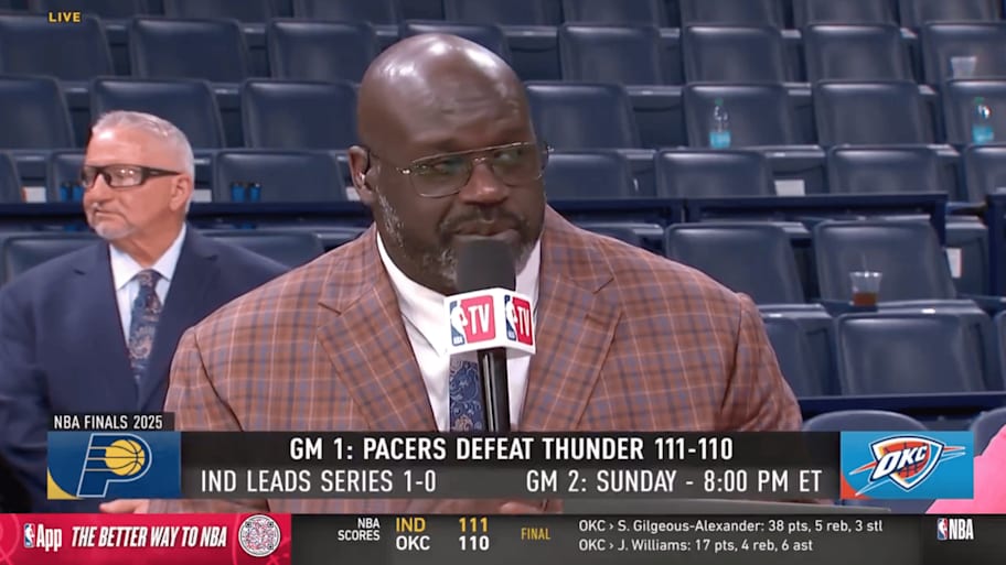 O'Nel speaks on NBA TV after Game 1 between the Indiana Pacers and Oklahoma City Thunder | Screengrab via NBA TV