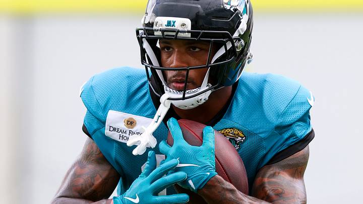 Aug 3, 2026; Jacksonville, FL, USA; Jacksonville Jaguars wide receiver Tim Jones (13) participates in training camp at Miller Electric Center. Mandatory Credit: Nathan Ray Seebeck-Imagn Images