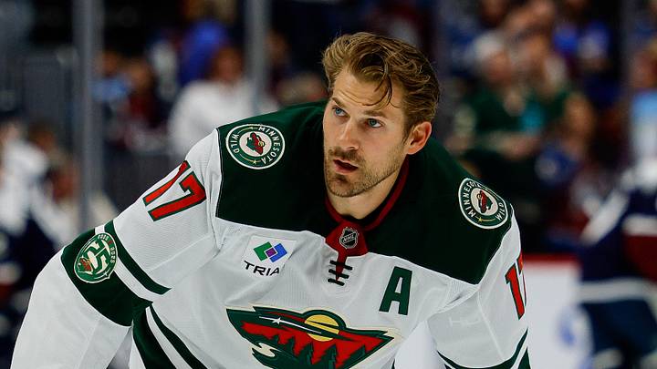 Feb 26, 2026; Denver, Colorado, USA; Minnesota Wild left wing Marcus Foligno (17) before the game against the Colorado Avalanche at Ball Arena. Mandatory Credit: Isaiah J. Downing-Imagn Images