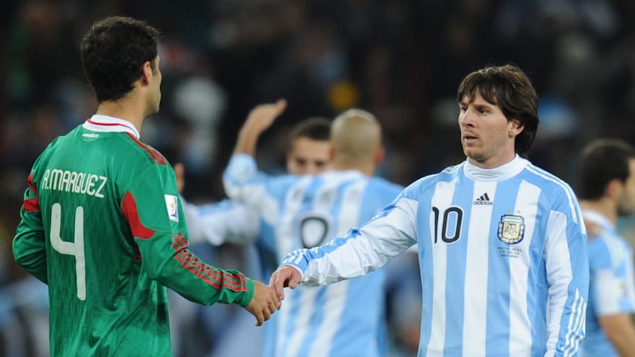 Lionel Messi and Rafael Marquez