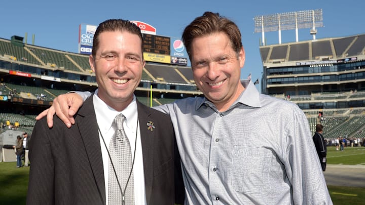 Will Kiss (l) and broadcaster Greg Papa attend the game between Tennessee Titans and the Oakland Raiders at O.co Coliseum on Nov. 24, 2013. Will Kiss (l) and broadcaster Greg Papa attend the game between Tennessee Titans and the Oakland Raiders at O.co Coliseum on Nov. 24, 2013.