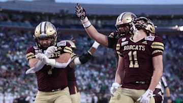Texas State Bobcats running back Lincoln Pare (7) 