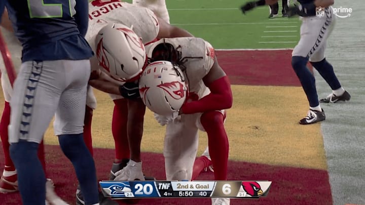 Marvin Harrison Jr. was relieved after he caught a touchdown against the Seahawks