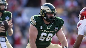 Colorado State Rams offensive lineman Drew Moss (68)