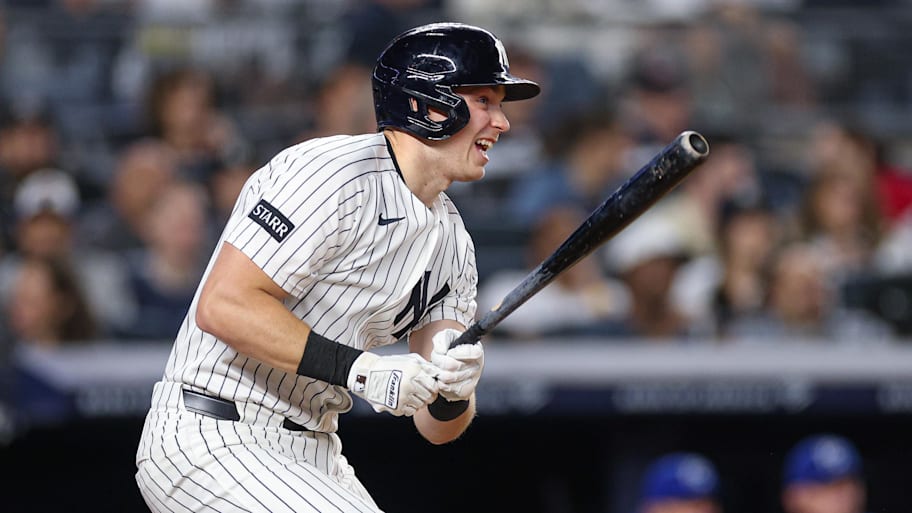 Yankees first baseman Ben Rice collects a hit